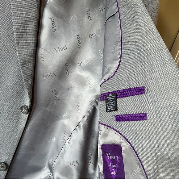 Vinci Designed In Italy Mens Size 38R Two Button Blazer Sports Coat 150 - Picture 4 of 11